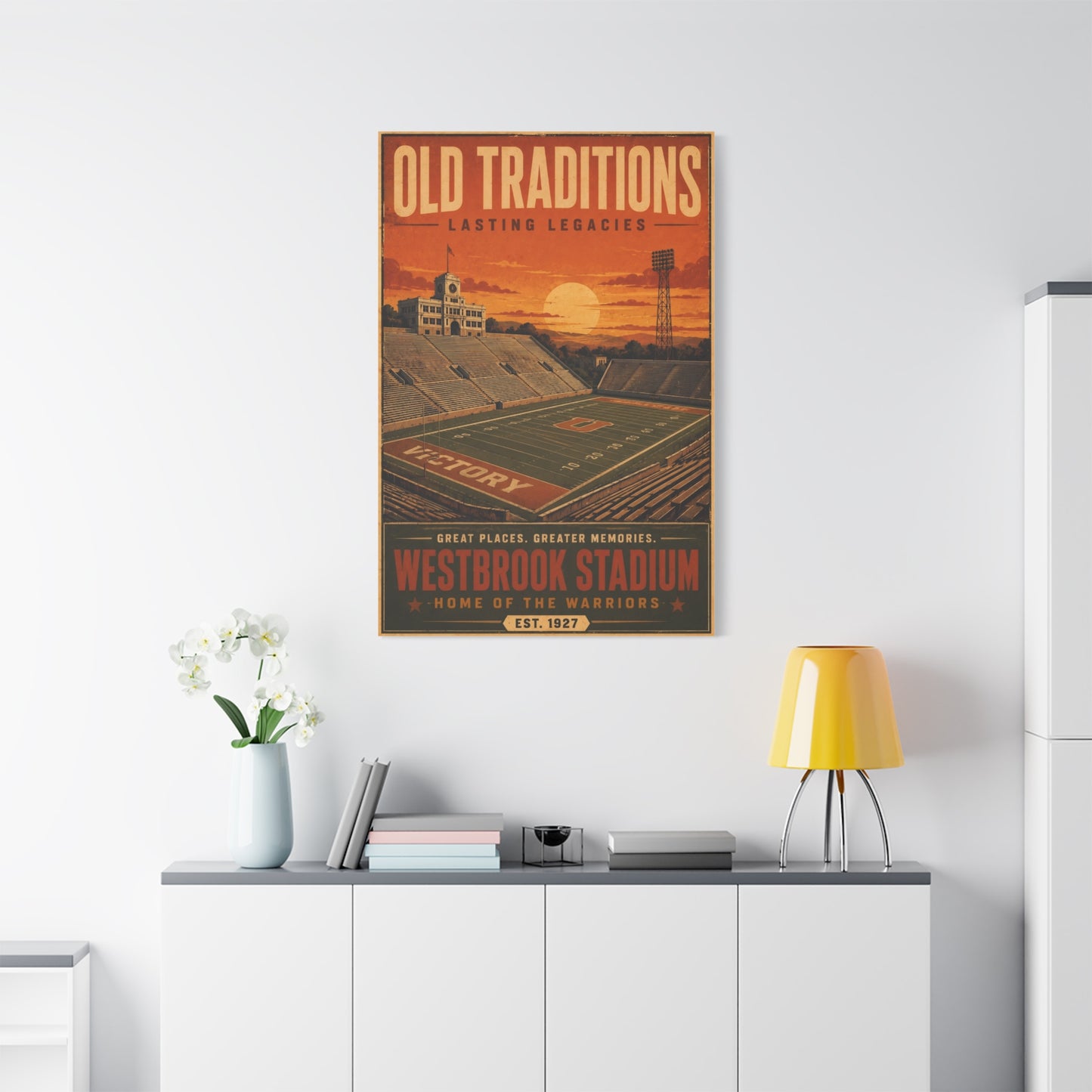 Westbrook Stadium Vintage Legacy Sports Wall Art & Canvas Print