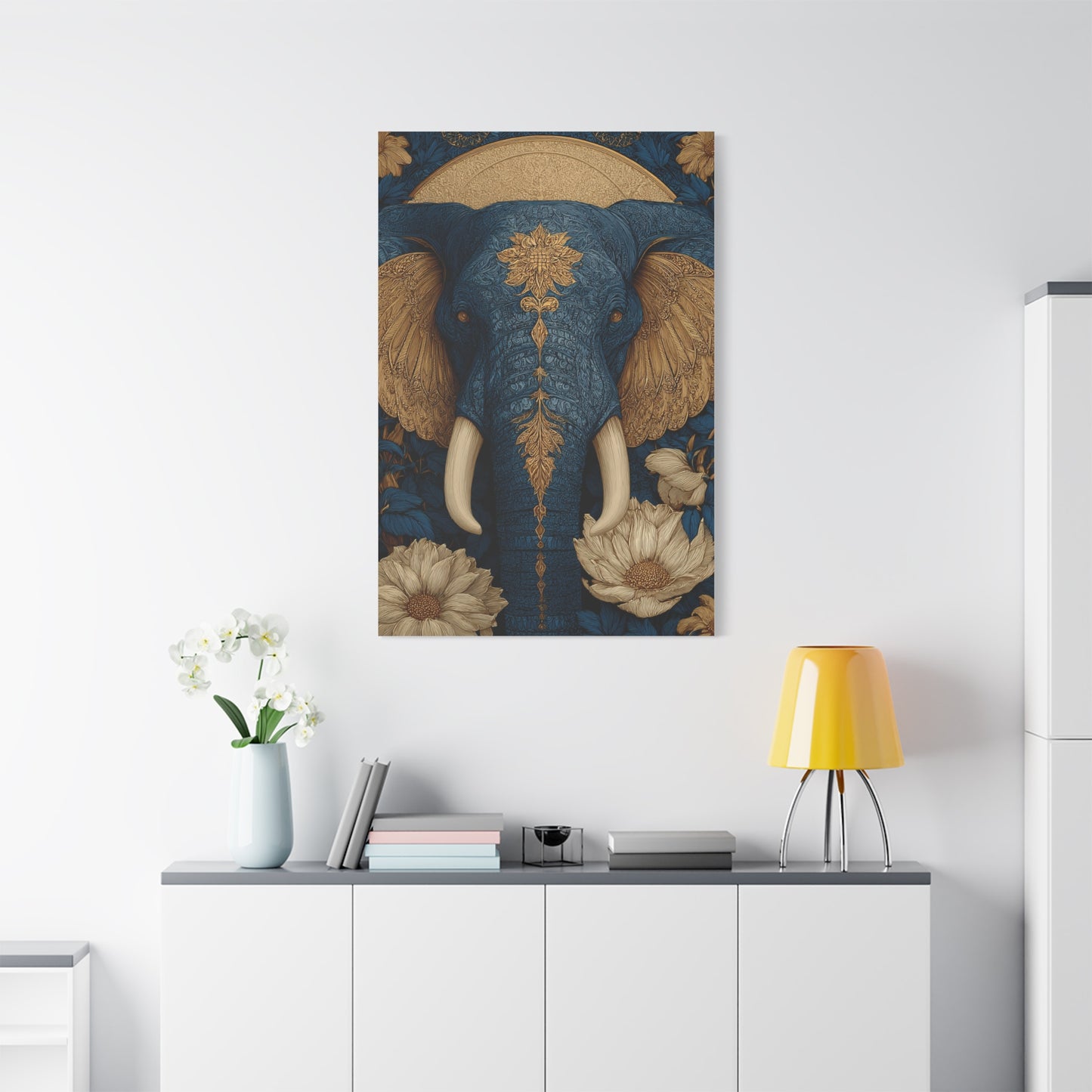 Ornamental Mandala Elephant Portrait Wall Art & Canvas Print