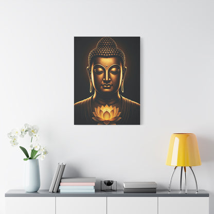 Shadowed Golden Buddha Elegance Wall Art & Canvas Prints