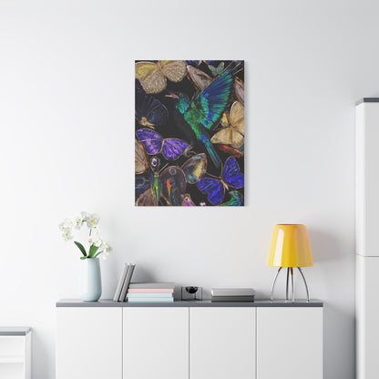 Jewel Tone Hummingbird and Butterfly Collection Wall Art & Canvas Print