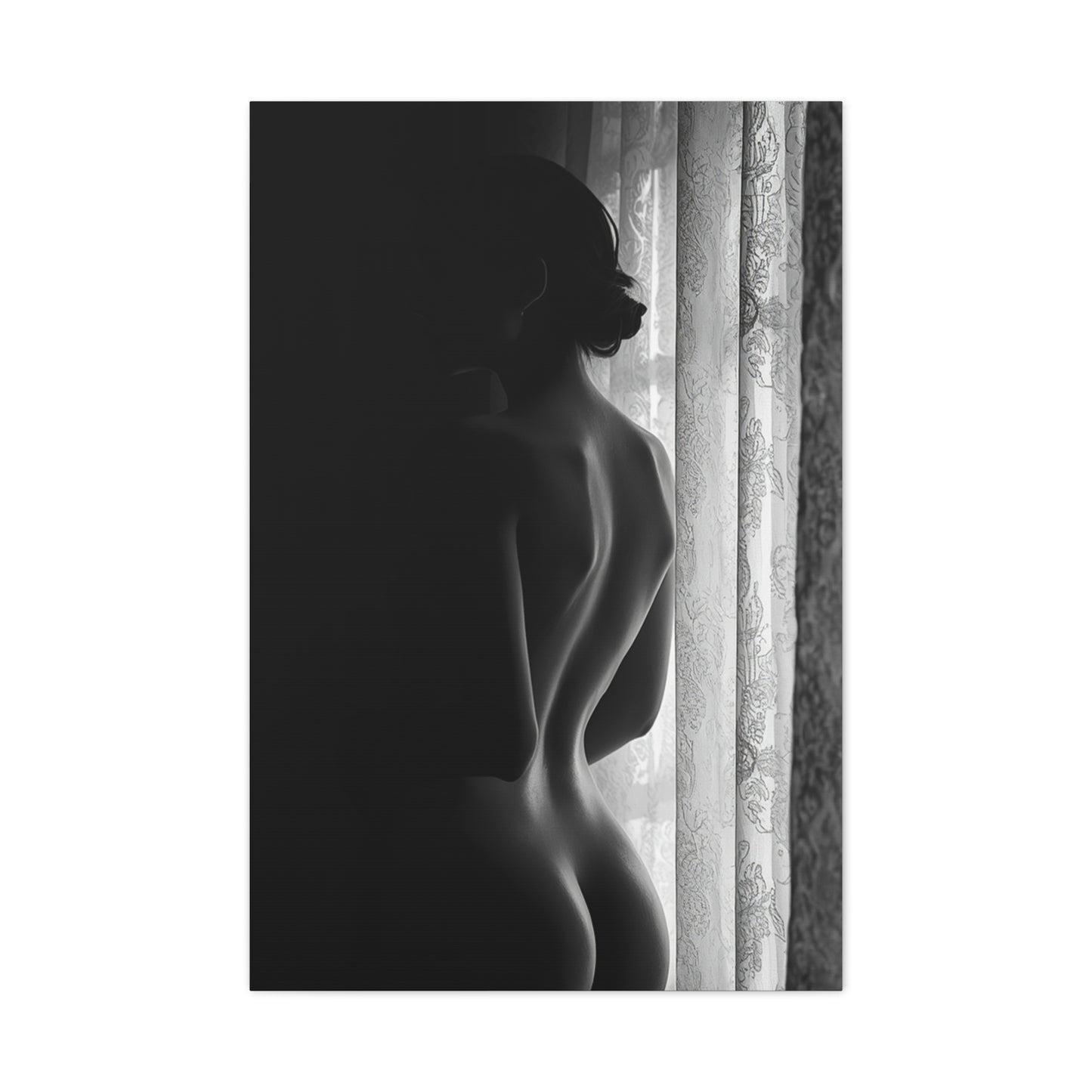 Noir Window Silhouette Figure Wall Art & Canvas Print