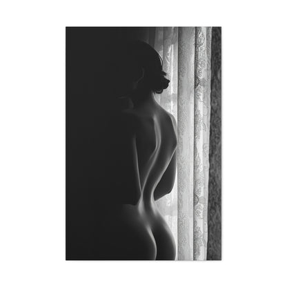 Noir Window Silhouette Figure Wall Art & Canvas Print