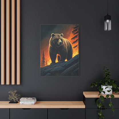 Majestic Bear in Fiery Wilderness Wall Art & Canvas Prints