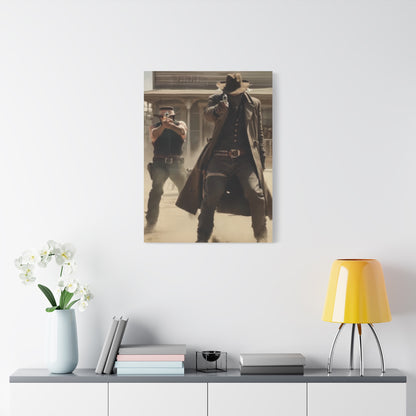 High Noon Gunslinger Showdown Wall Art & Canvas Print