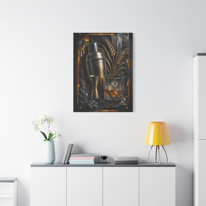 Industrial Cocktail Metal Relief Wall Art & Canvas Print