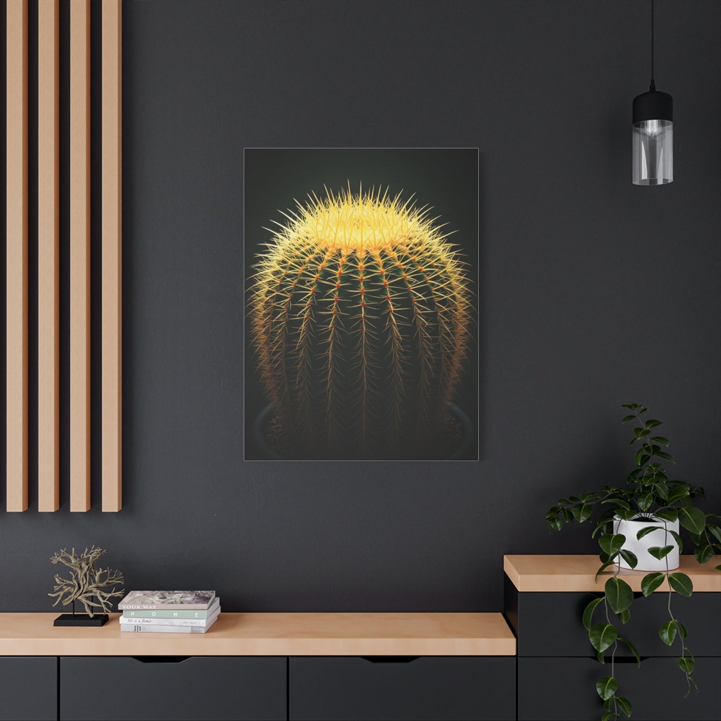 Golden Crown Cactus Portrait Wall Art & Canvas Prints