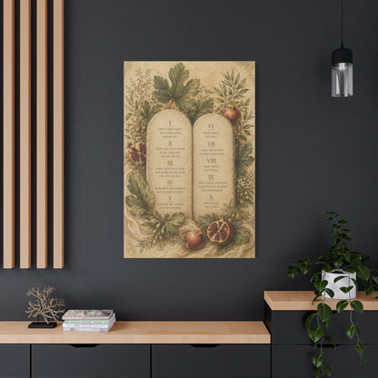 Ten Commandments Botanical Scripture Wall Art & Canvas Print