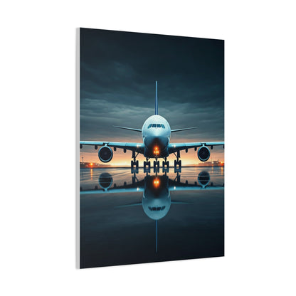 Runway Jet Reflection Wall Art & Canvas Prints