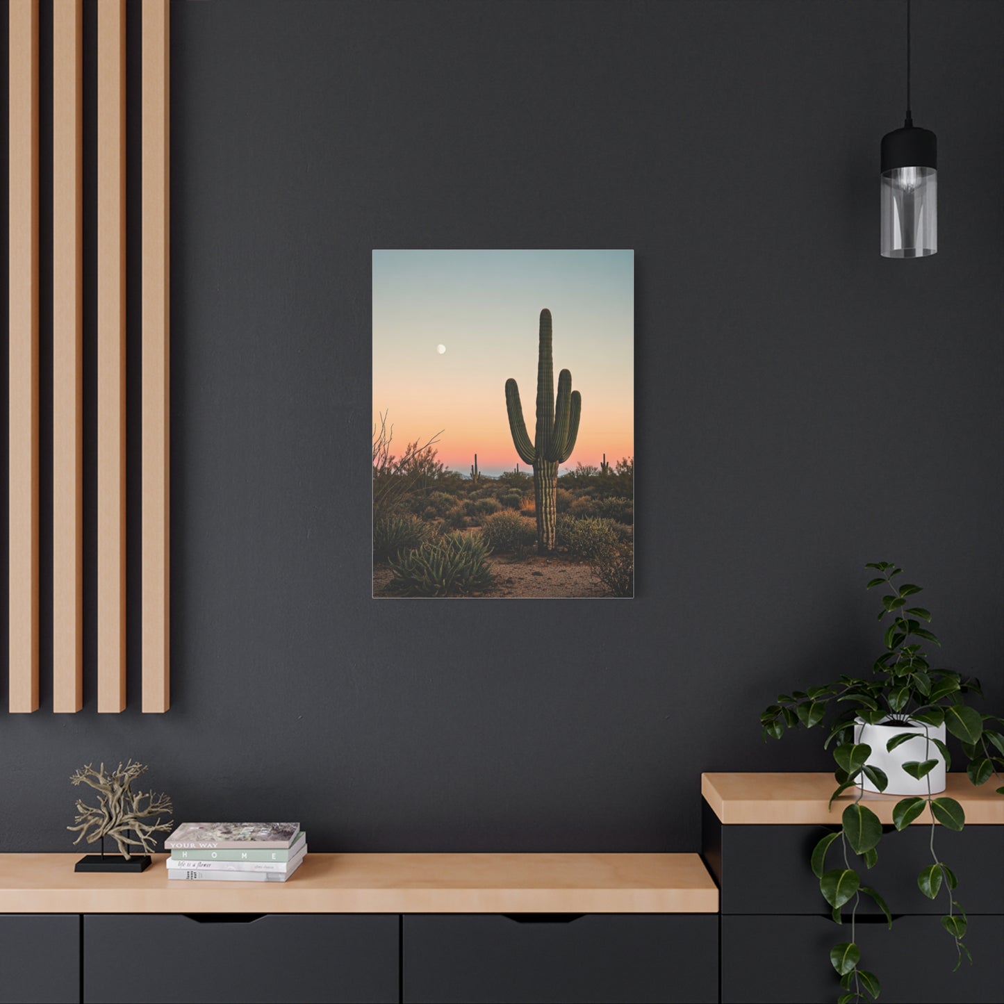 Golden Sunset Saguaro Landscape Wall Art & Canvas Prints
