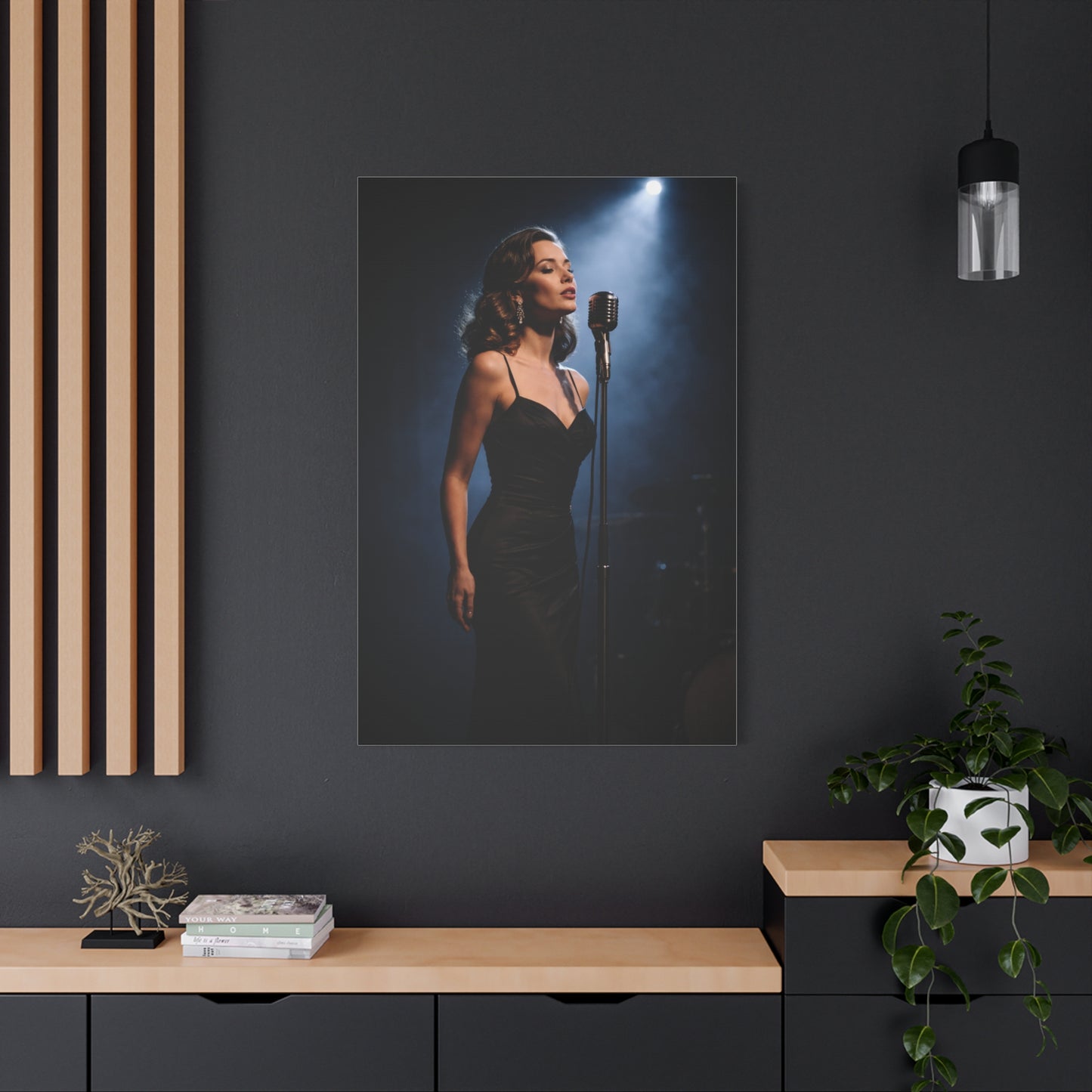 Jazz Vocalist Spotlight Elegance Wall Art & Canvas Print