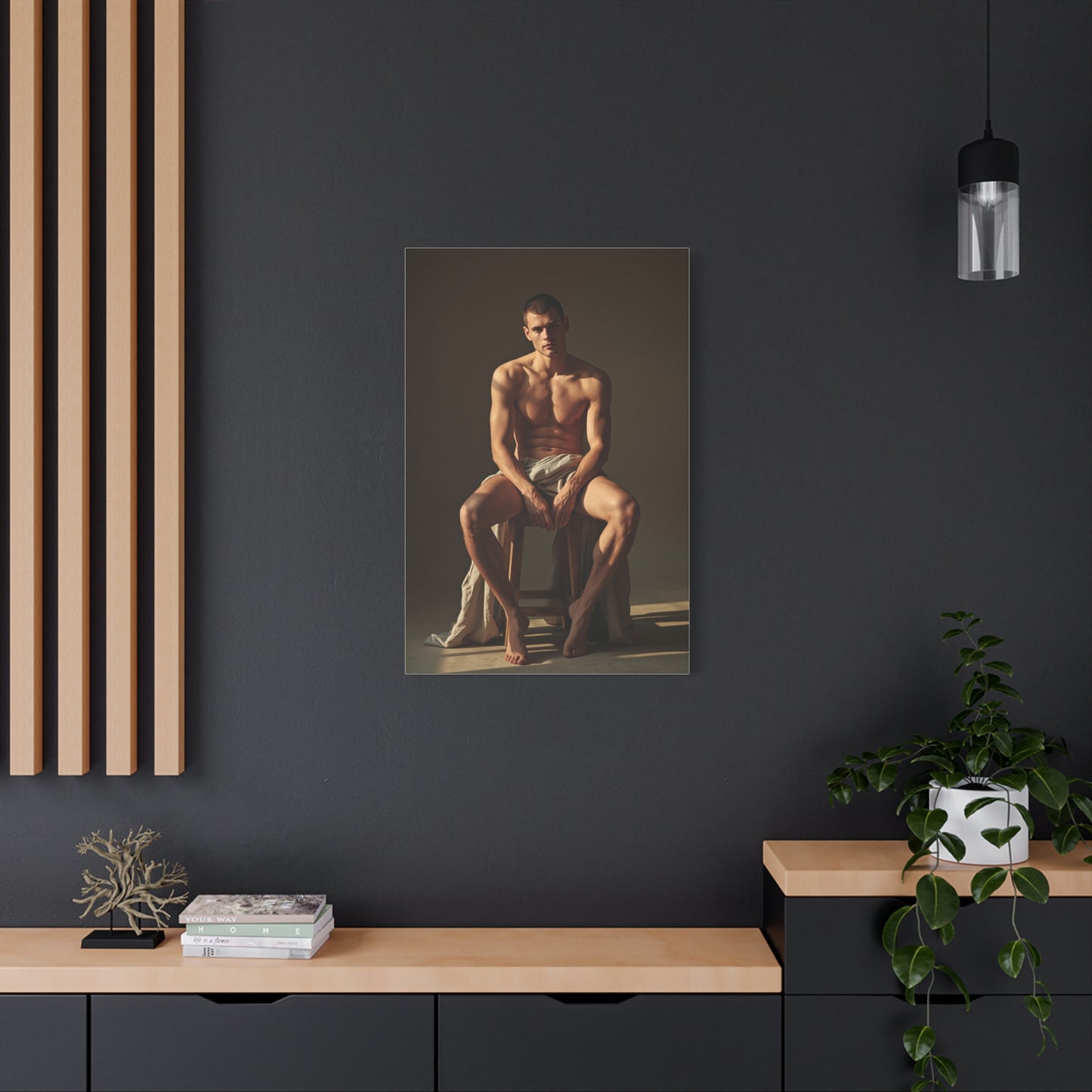 Masculine Seated Figure Study Wall Art & Canvas Print