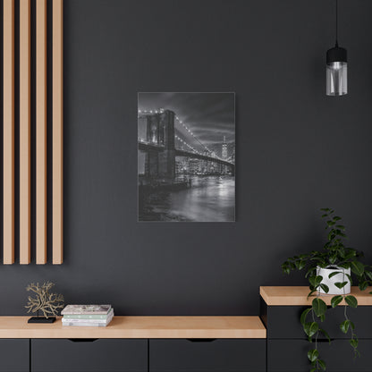 Brooklyn Bridge Night Panorama Wall Art & Canvas Print