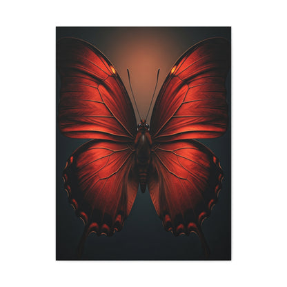 Crimson Ember Butterfly Symmetry Wall Art & Canvas Prints