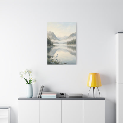 Be Still Mountain Lake Scripture Wall Art & Canvas Print