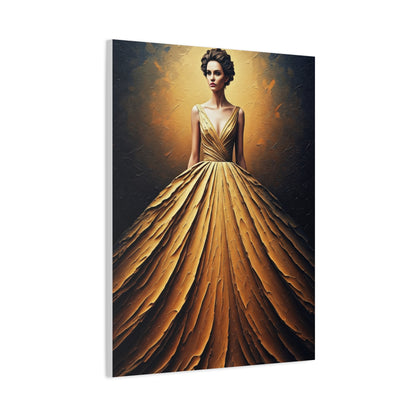 Golden Radiance Gown Portrait Wall Art & Canvas Print