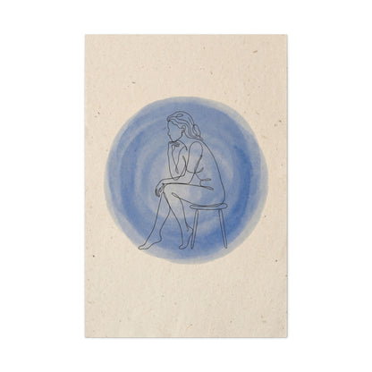 Minimal Thinker Line Art Composition Wall Art & Canvas Print
