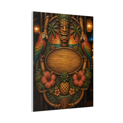 Tropical Tiki Bar Crest Wall Art & Canvas Print