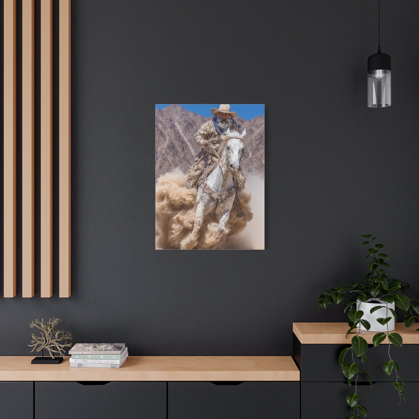 Dust Storm Cowboy Gallop Wall Art & Canvas Print