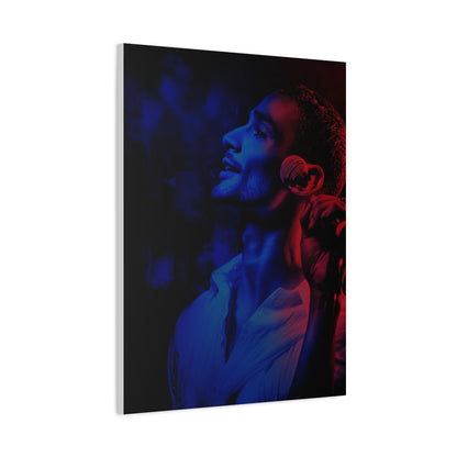 Monochrome Singer Stage Light Portrait Wall Art & Canvas Print
