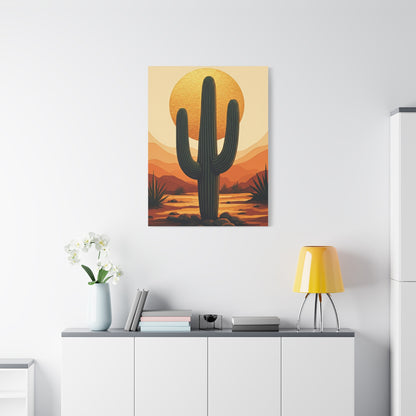 Golden Sun Desert Saguaro Landscape Wall Art & Canvas Prints