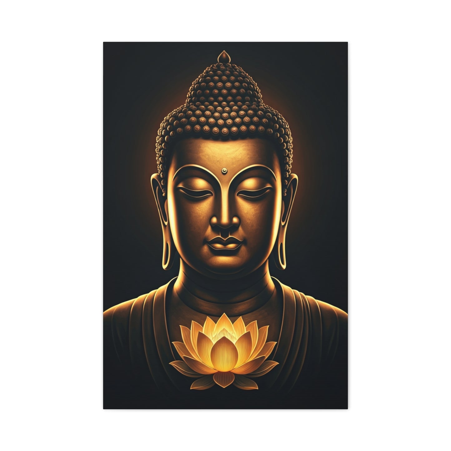 Shadowed Golden Buddha Elegance Wall Art & Canvas Prints
