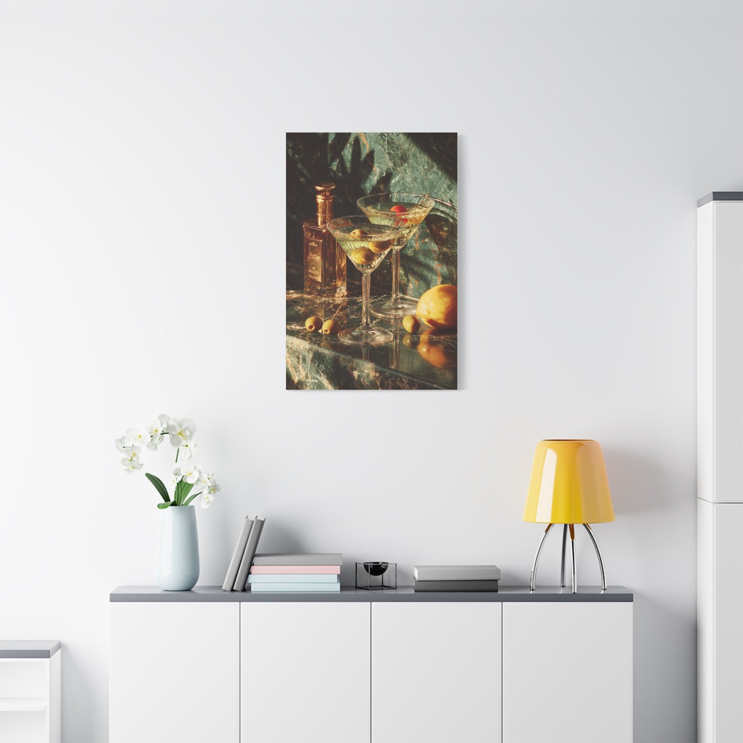 Dirty Martini Cocktail Still Life Wall Art & Canvas Print