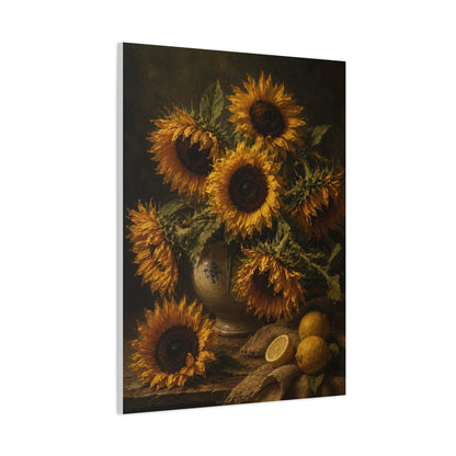 Old Master Sunflower Still Life Wall Art & Canvas Print