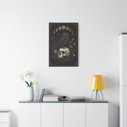 Gothic Occult Owl Skull Composition Wall Art & Canvas Print