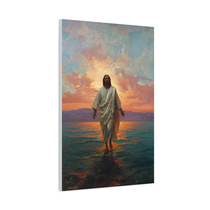Jesus Walking on the Sea at Sunset Wall Art & Canvas Print