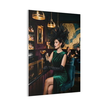 Couture Bar Lounge Woman Portrait Wall Art & Canvas Print