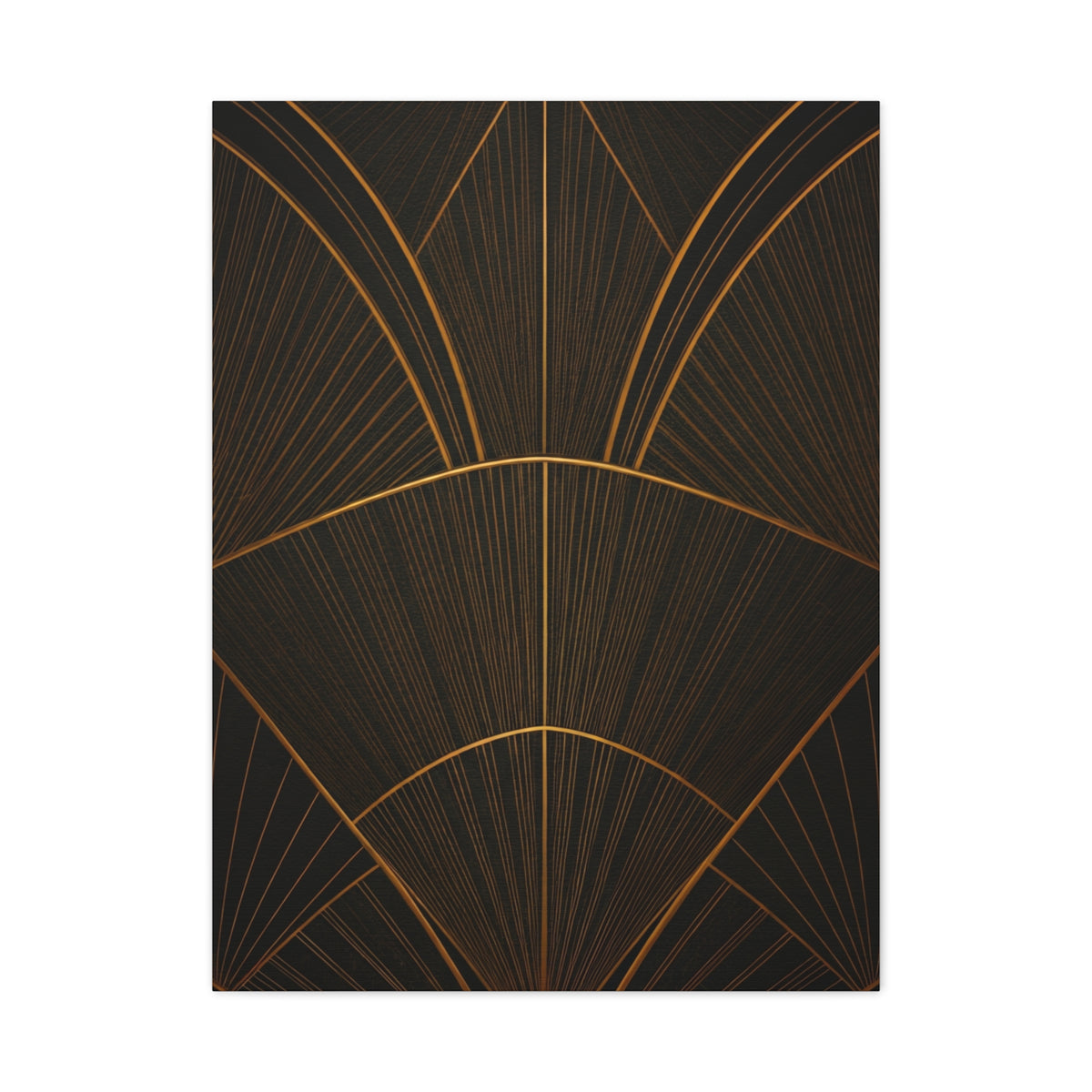 Minimal Gold Fan Geometry Wall Art & Canvas Prints