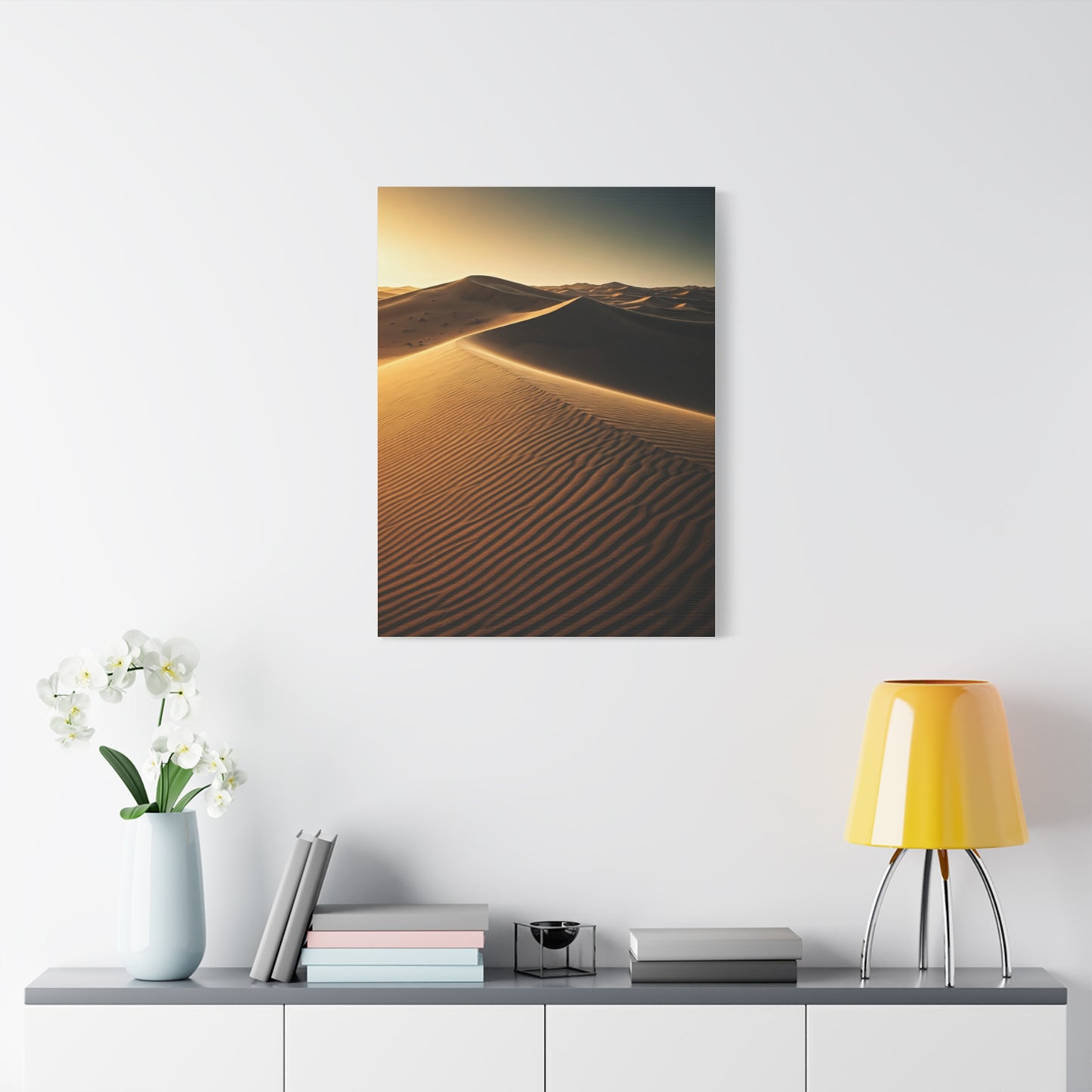 Golden Desert Dunes Minimal Landscape Wall Art & Canvas Prints