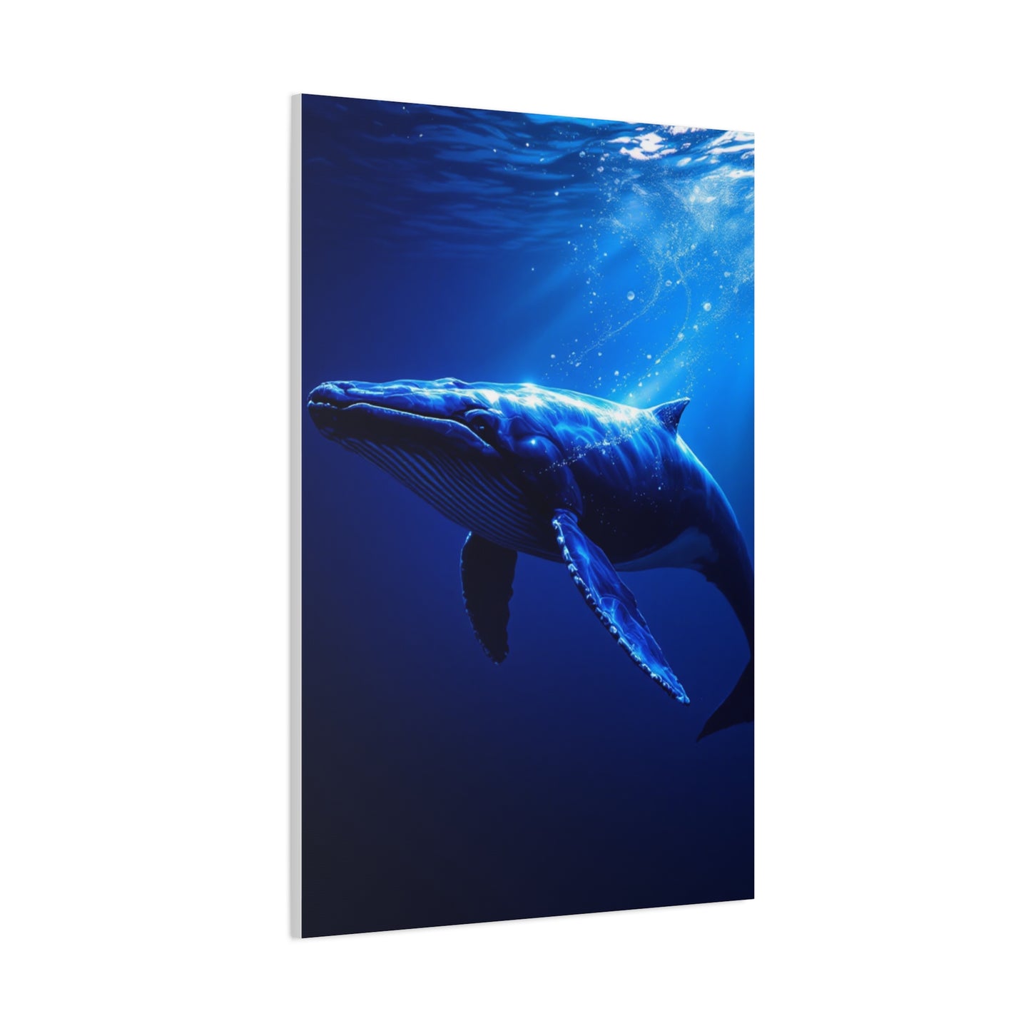Majestic Blue Whale in Deep Ocean Light Wall Art & Canvas Prints
