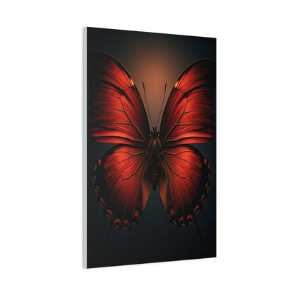 Crimson Ember Butterfly Symmetry Wall Art & Canvas Prints