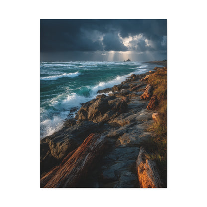 Storm Coast Driftwood Shoreline Wall Art & Canvas Print