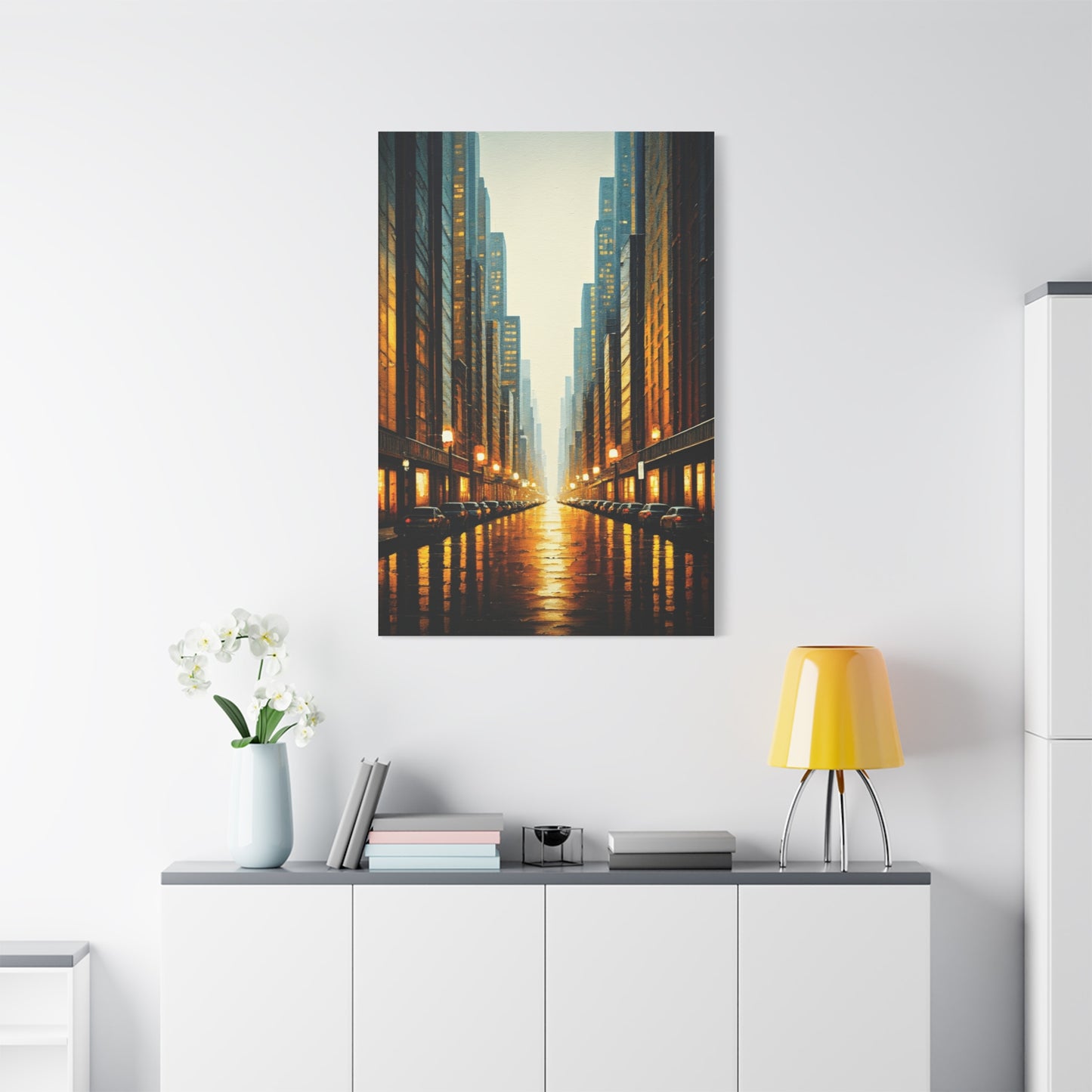 Golden City Reflection Wall Art & Canvas Prints