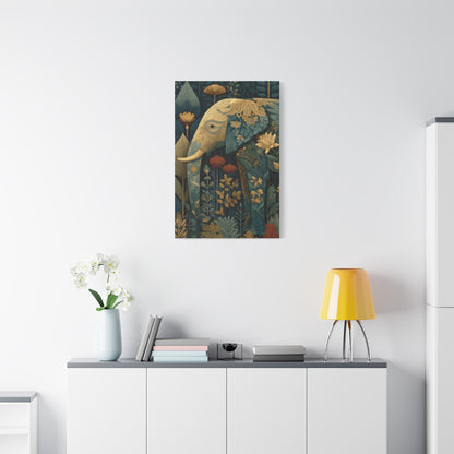 Botanical Heritage Elephant Wall Art & Canvas Print