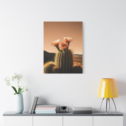 Desert Barrel Cactus Bloom at Sunset Wall Art & Canvas Prints