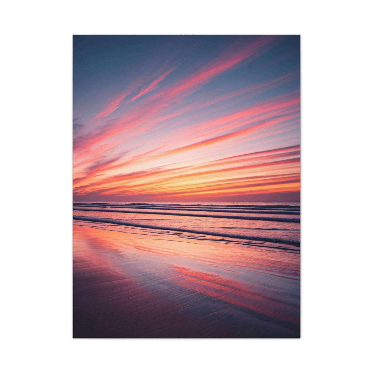 Blush Sky Streaks Coastal Sunset Wall Art & Canvas Prints