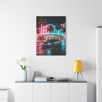 Lamborghini Huracán Neon Miami Nights Wall Art & Canvas Prints