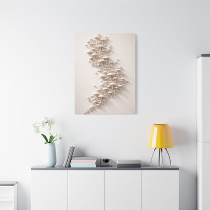 Modular 3D Stick-On Mushroom Colony Wall Art & Canvas Print