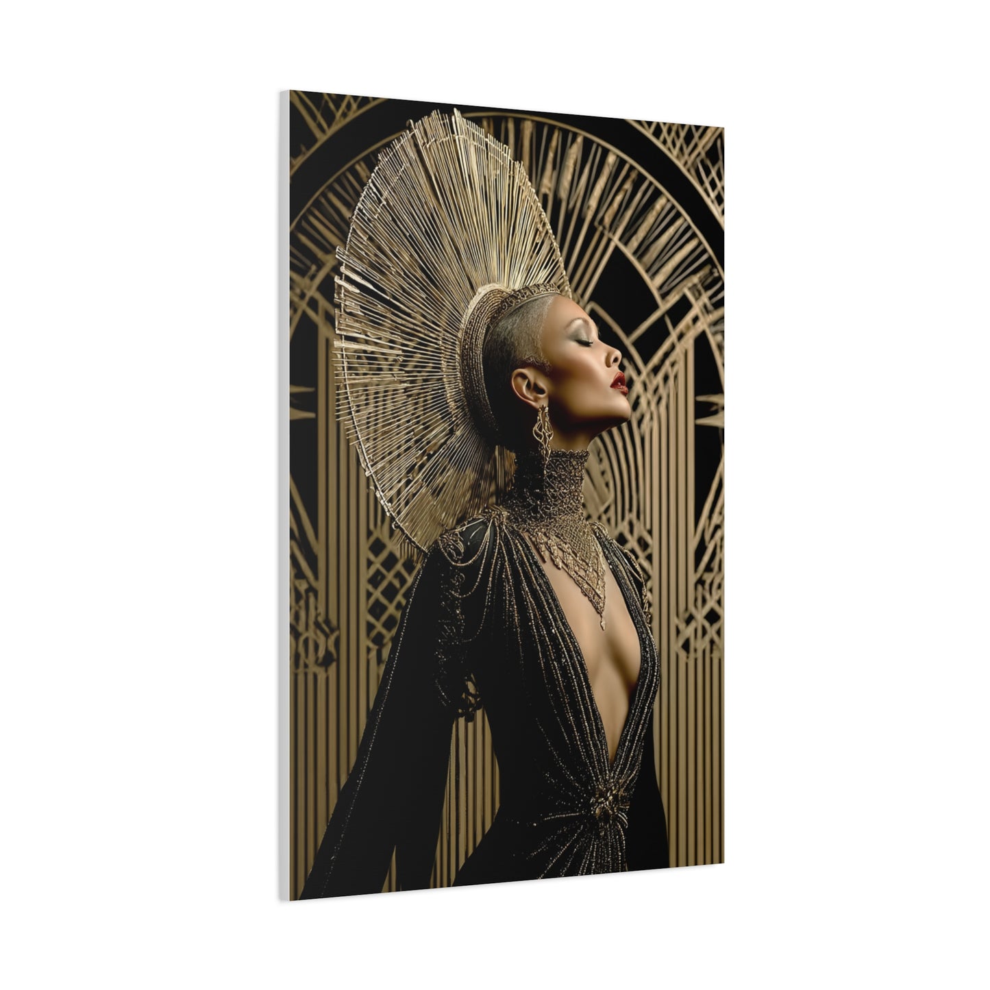 Art Deco Gold Muse Portrait Wall Art & Canvas Print