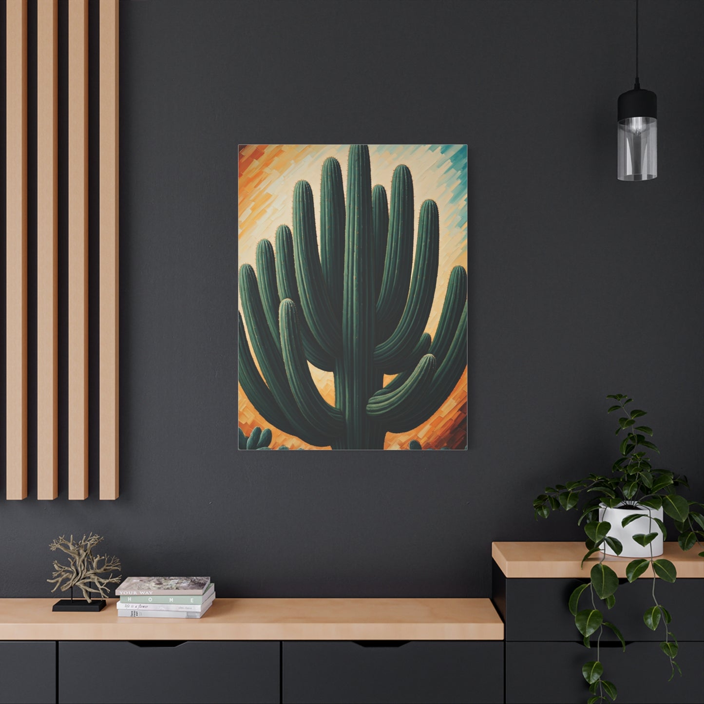 Textured Desert Saguaro Illustration Wall Art & Canvas Prints