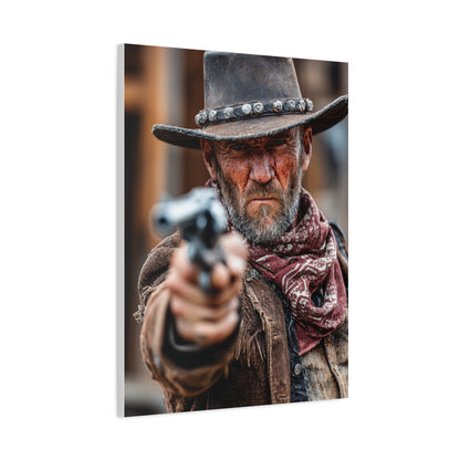 Cowboy Campfire in the Mountain Valley Wall Art & Canvas Print