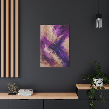 Purple Abstract Expressionist Texture Wall Art & Canvas Print