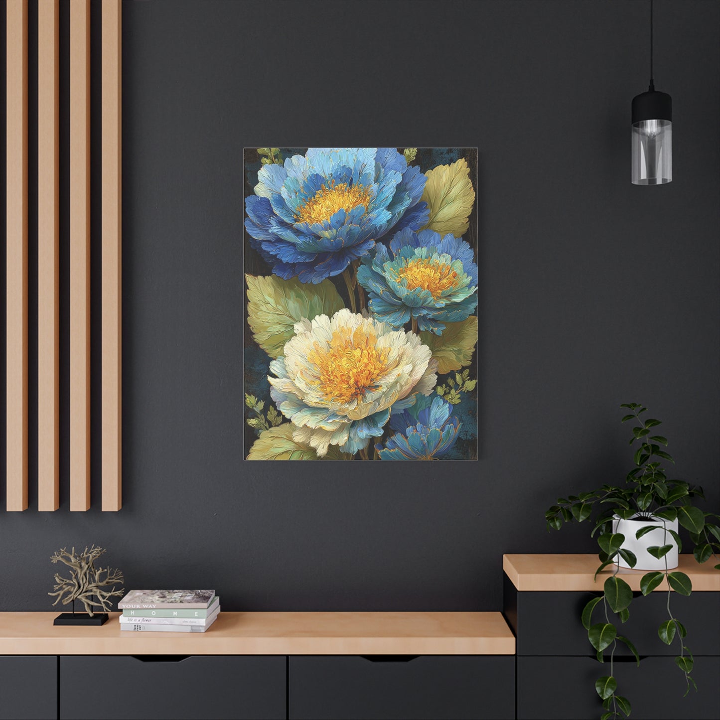 Blue Peony Bloom Elegance Wall Art & Canvas Print