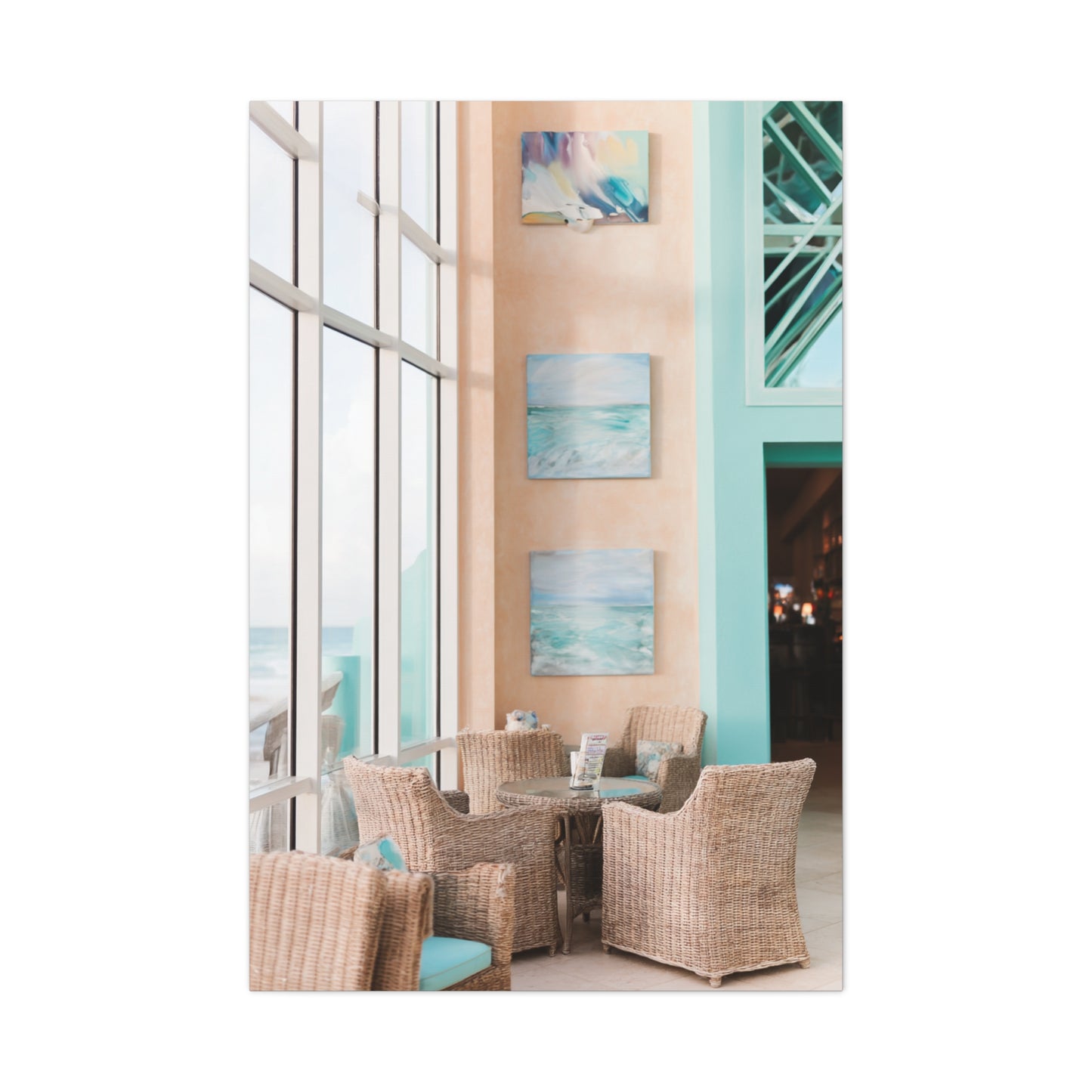 Coastal Resort Lounge Ocean Horizon Wall Art & Canvas Print