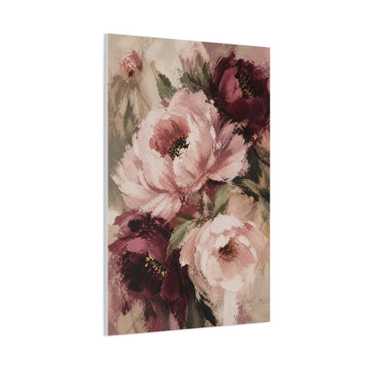 Loose-Brush Peony Floral Abstraction Wall Art & Canvas Print