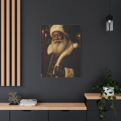 Elegant Black Santa Portrait Wall Art & Canvas Print