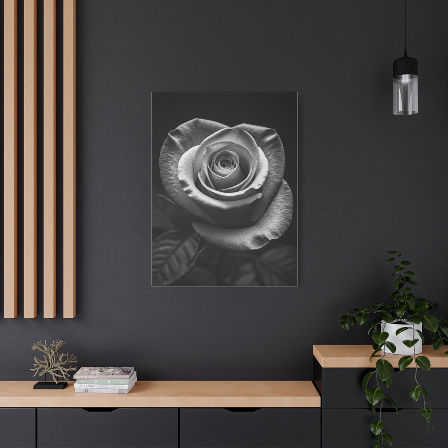 Classic Rose Close-Up Monochrome Wall Art & Canvas Prints